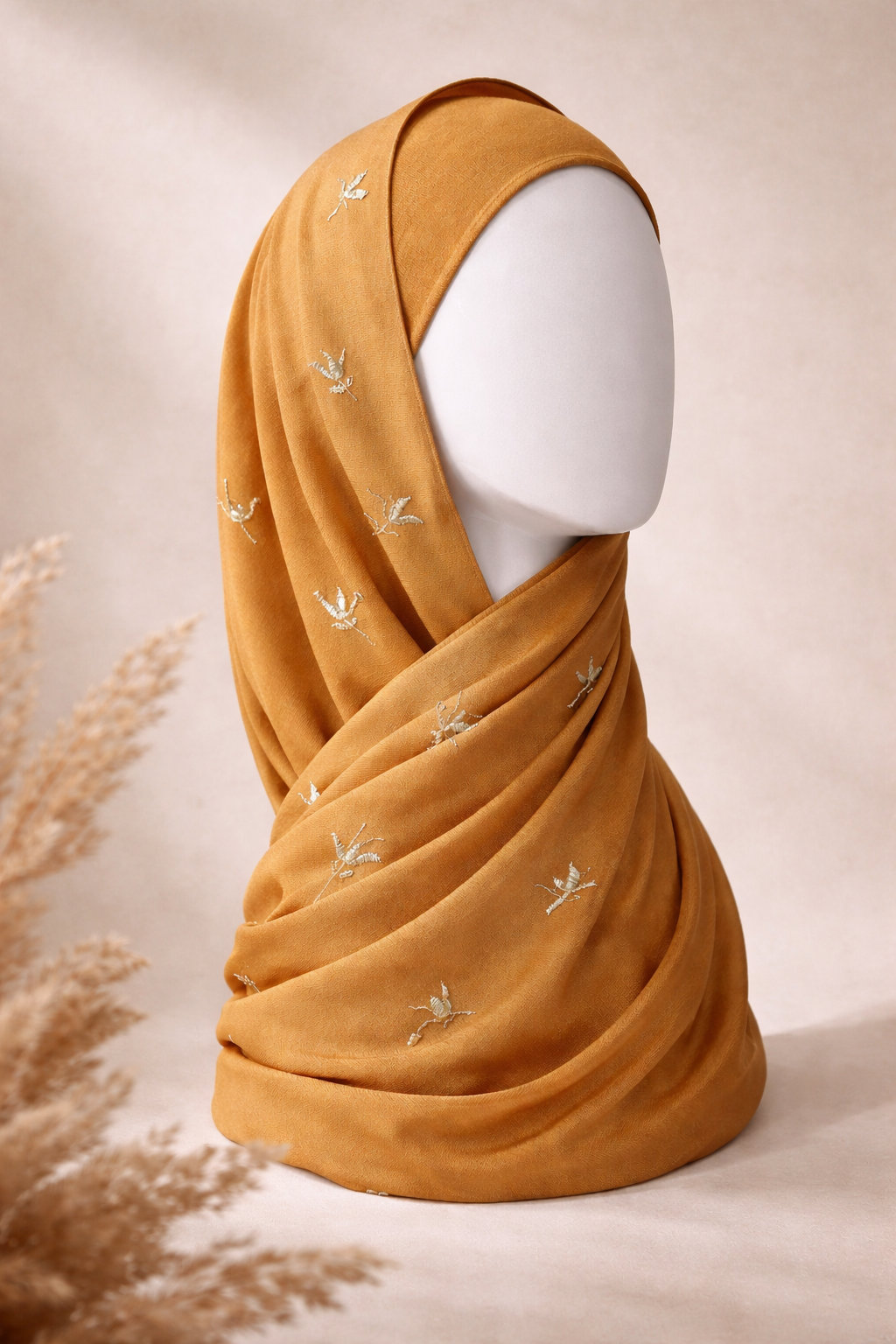 Embroidered Lawn-Mustard