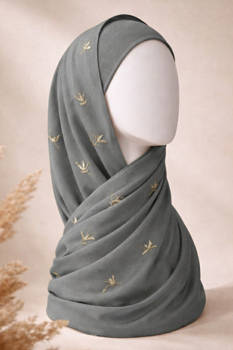 Embroidered Lawn- Grey