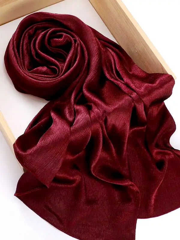 Crinkle Silk-Ruby Red